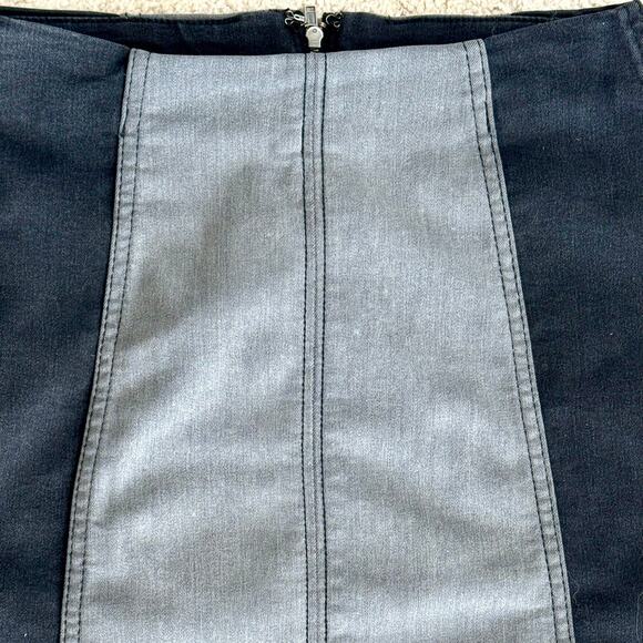 Free People Modern Femme mini skirt black gray two toned denim size 2 stretchy - Picture 4 of 11
